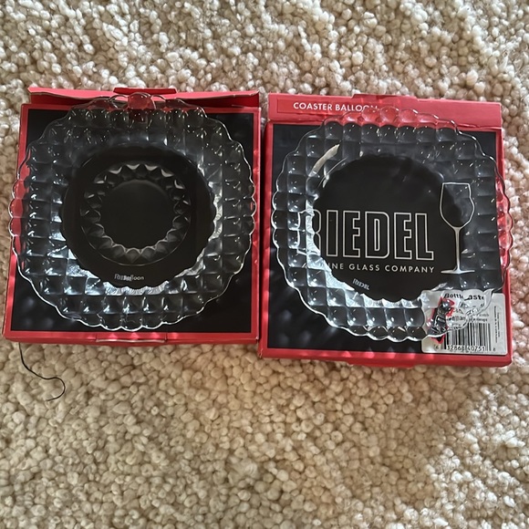 Set of 2 Riedel Wine Bottle Balloon Coasters - Picture 3 of 5